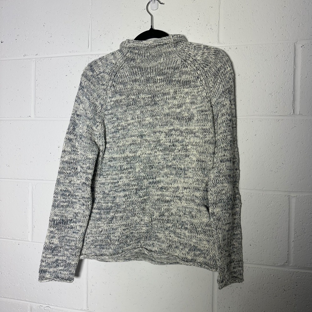 LLBean Sweater Marled Knit Mock roll Neck Raglan Sleeve Pullover Women Medium - Picture 5 of 6